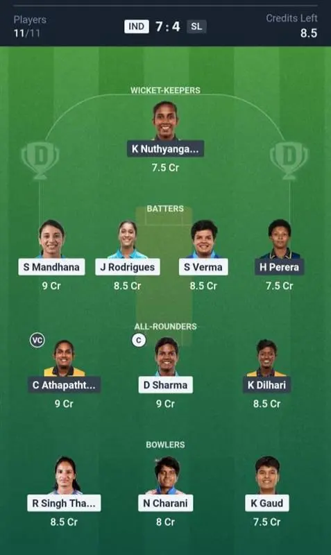 IND-W-VS-SL-W-Small-League-Team