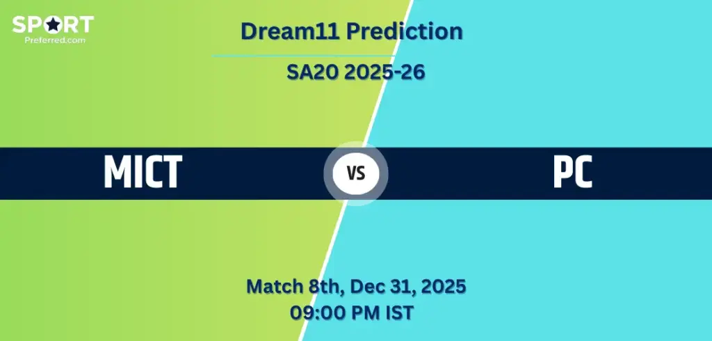MICT vs PC Dream11 Prediction Today – Match 8, SA20 2025-26: Fantasy Cricket Tips, Captain & Vice-Captain Picks, Playing XI, Pitch Report MICT vs PC Dream11 Prediction