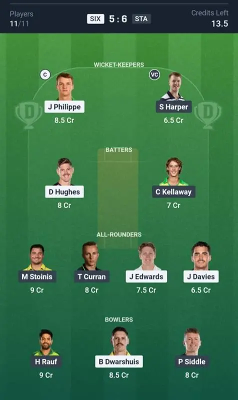 SIX vs STA Small League Team