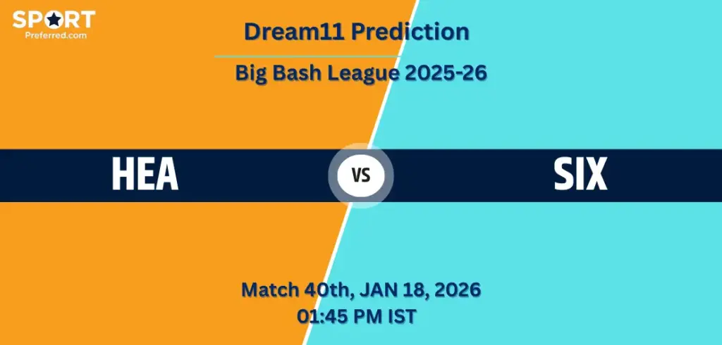 HEA vs SIX Dream11 Prediction Today Match 40 – BBL 2025-26 Fantasy Tips, Playing XI & Captain Picks HEA vs SIX Dream11 Prediction