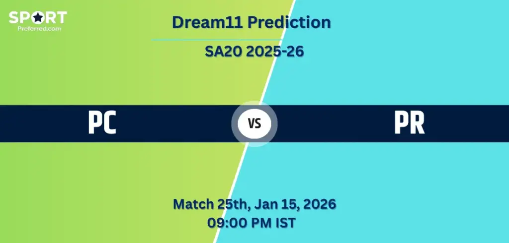PC vs PR Dream11 Prediction Today Match 25 – SA20 2025-26 Fantasy Tips, Playing XI, Captain & Vice-Captain Picks PC vs PR Dream11 Prediction