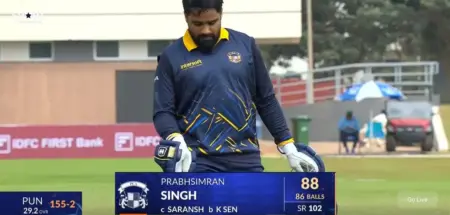 Prabhsimran Singh Misses Century as Saransh Jain Stuns with Catch in Vijay Hazare QF