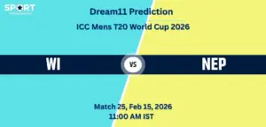 WI vs NEP Dream11 Prediction Today – Match 25, ICC T20 World Cup 2026, , Fantasy Tips, Playing XI & Captain Picks WI vs NEP Dream11 Prediction