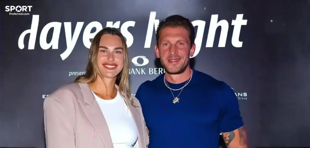 Georgios Frangulis with his wife aryna sabalenka