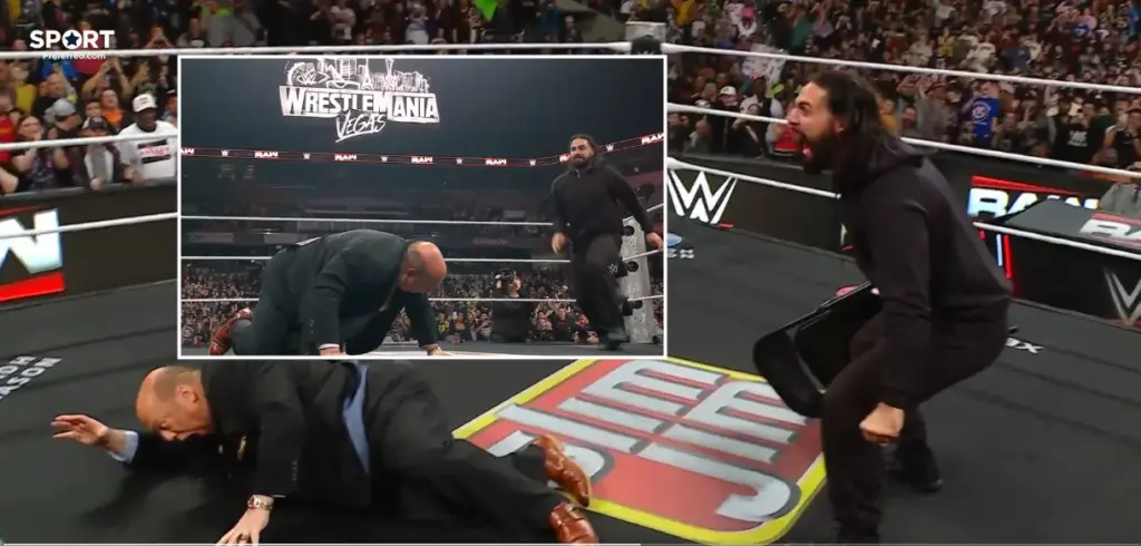Paul Heyman Attacked on WWE Raw: Seth Rollins Delivers Brutal Curb Stomp, Taken Away in Ambulance Paul Heyman Attacked on WWE Raw: Seth Rollins Delivers Brutal Curb Stomp, Taken Away in Ambulance