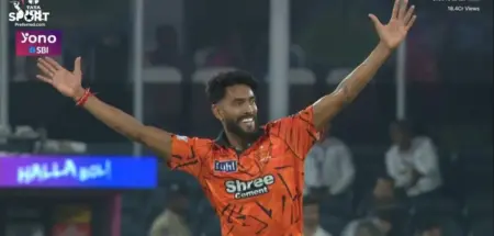 Praful Hinge Creates IPL History With Three Wickets in Debut Over for SRH Praful Hinge Creates IPL History With Three Wickets