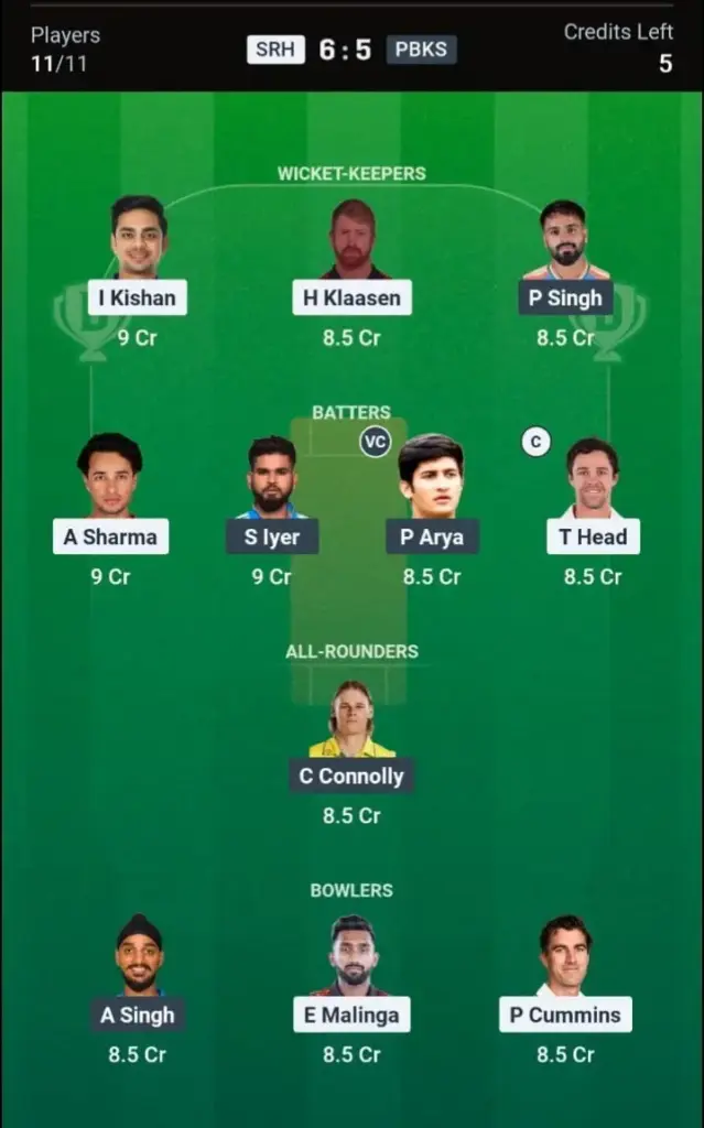 HYD vs PUN Dream11 Prediction – Small League Team